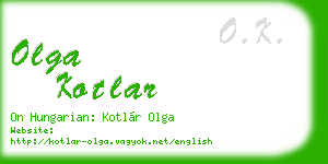 olga kotlar business card