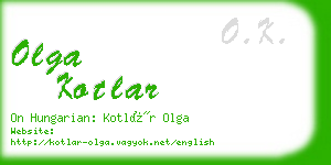 olga kotlar business card